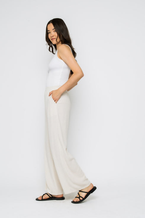 Stevie-Wide Leg Pull On Pant